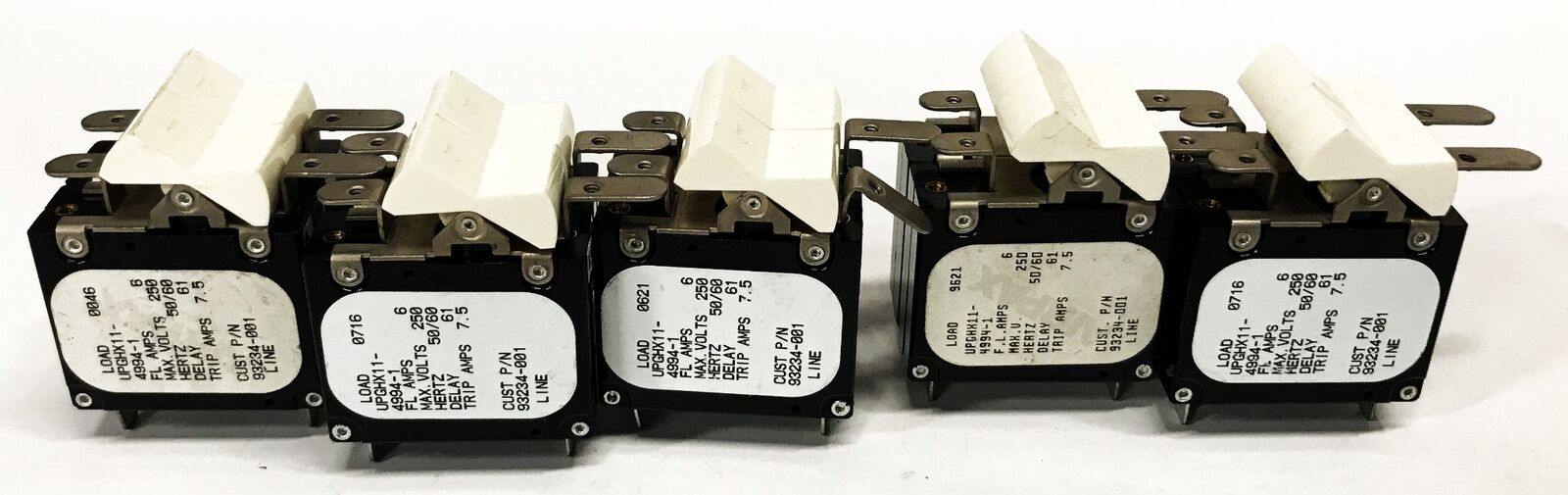 Airpax 2-Pole 6-Amp Breaker Switch UPGHX11-4994-1 [Lot of 5] NOS
