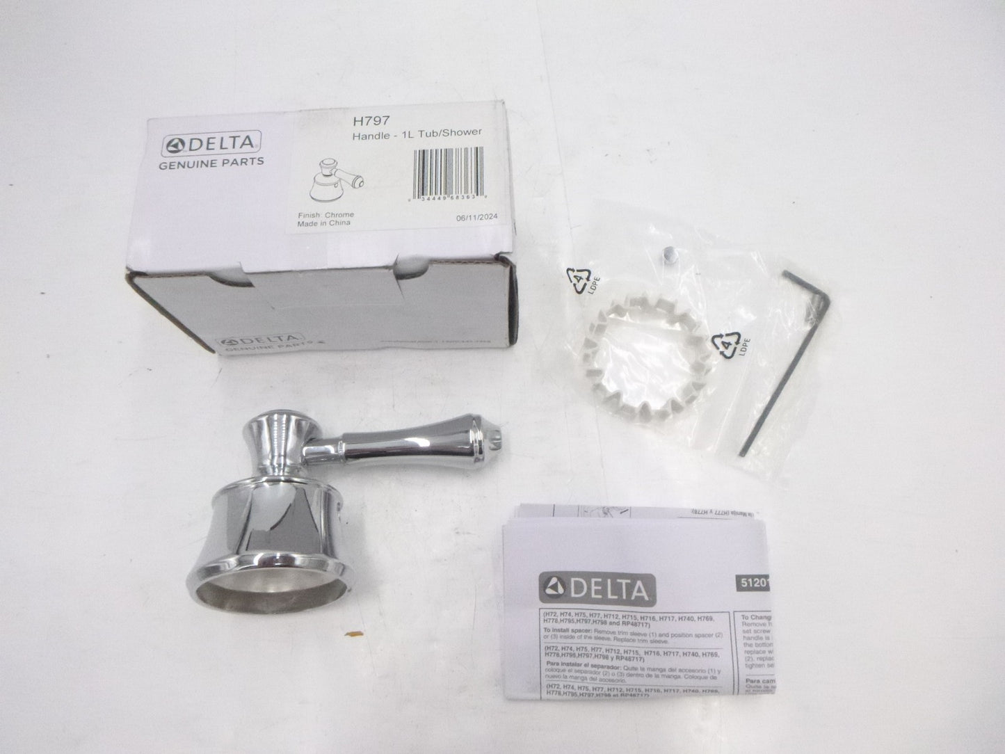 Delta 14 Series Tub/Shower Faucet H797 Floor Mount Chrome Finish