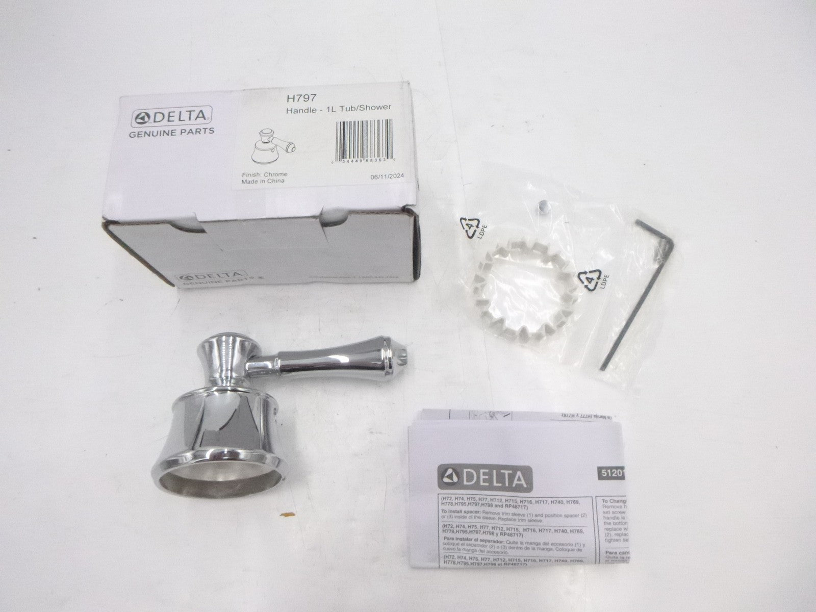 Delta 14 Series Tub/Shower Faucet H797 Floor Mount Chrome Finish