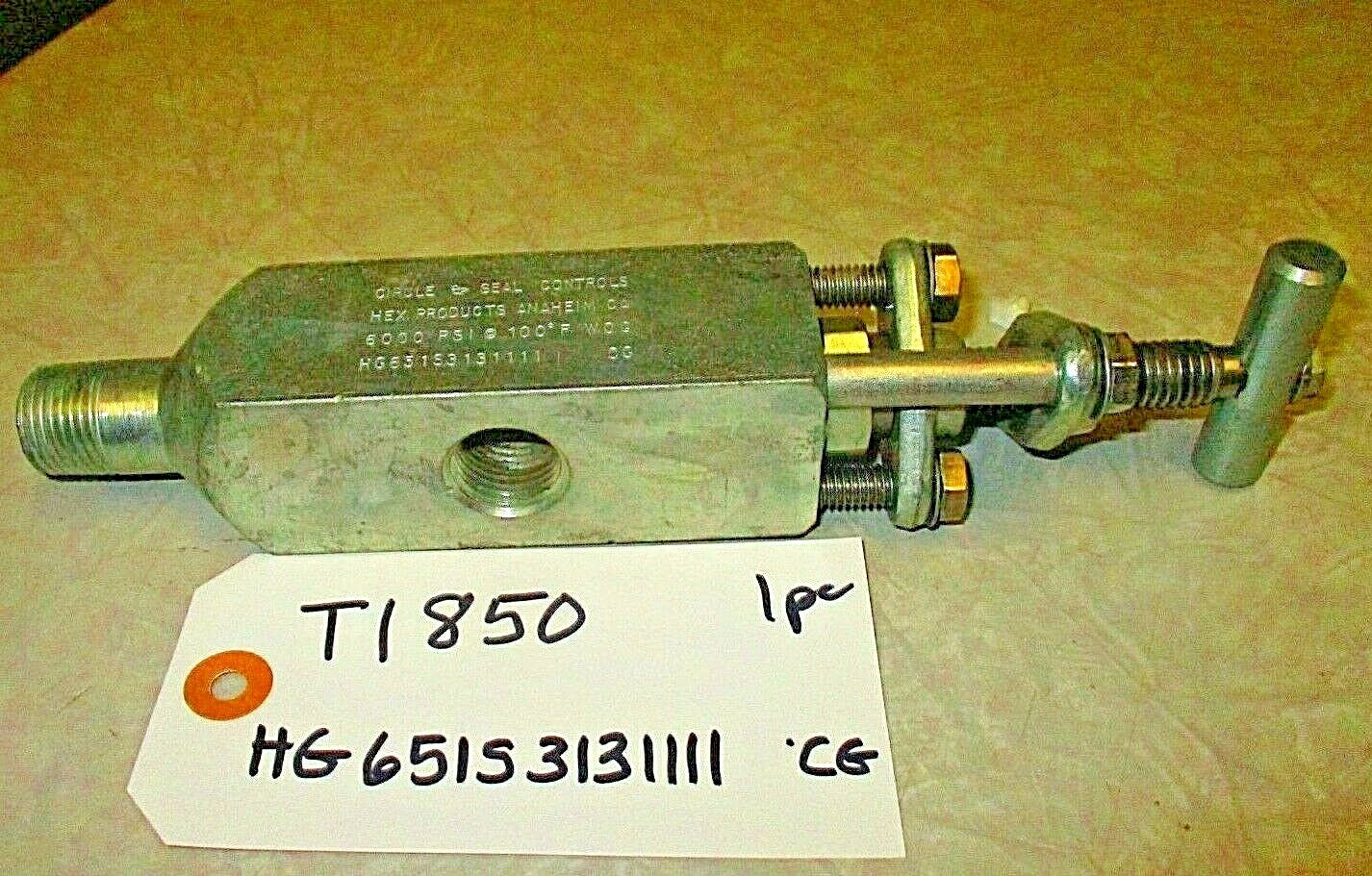 Orifice Block Gauge Valve | HEX HG651S3131111 | 1/2" FNPT X 1/2 FNPT | 6000 psi 