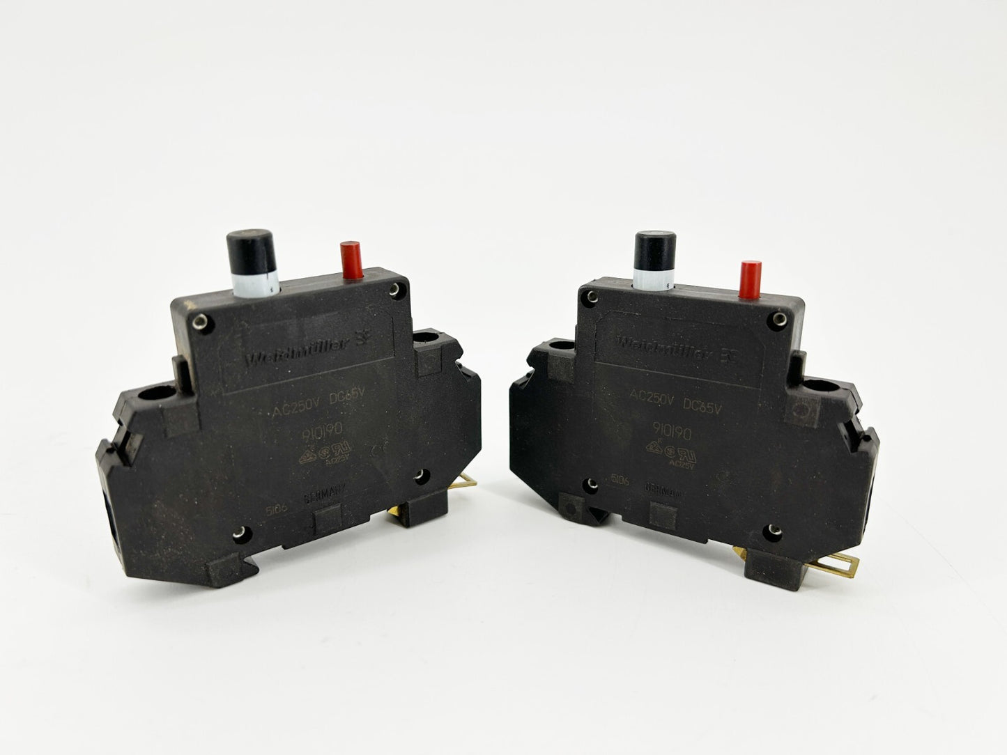 New Lot of 2 Weildmuller 910190 Circuit Breaker 10A 1 Pole 240V - No Box