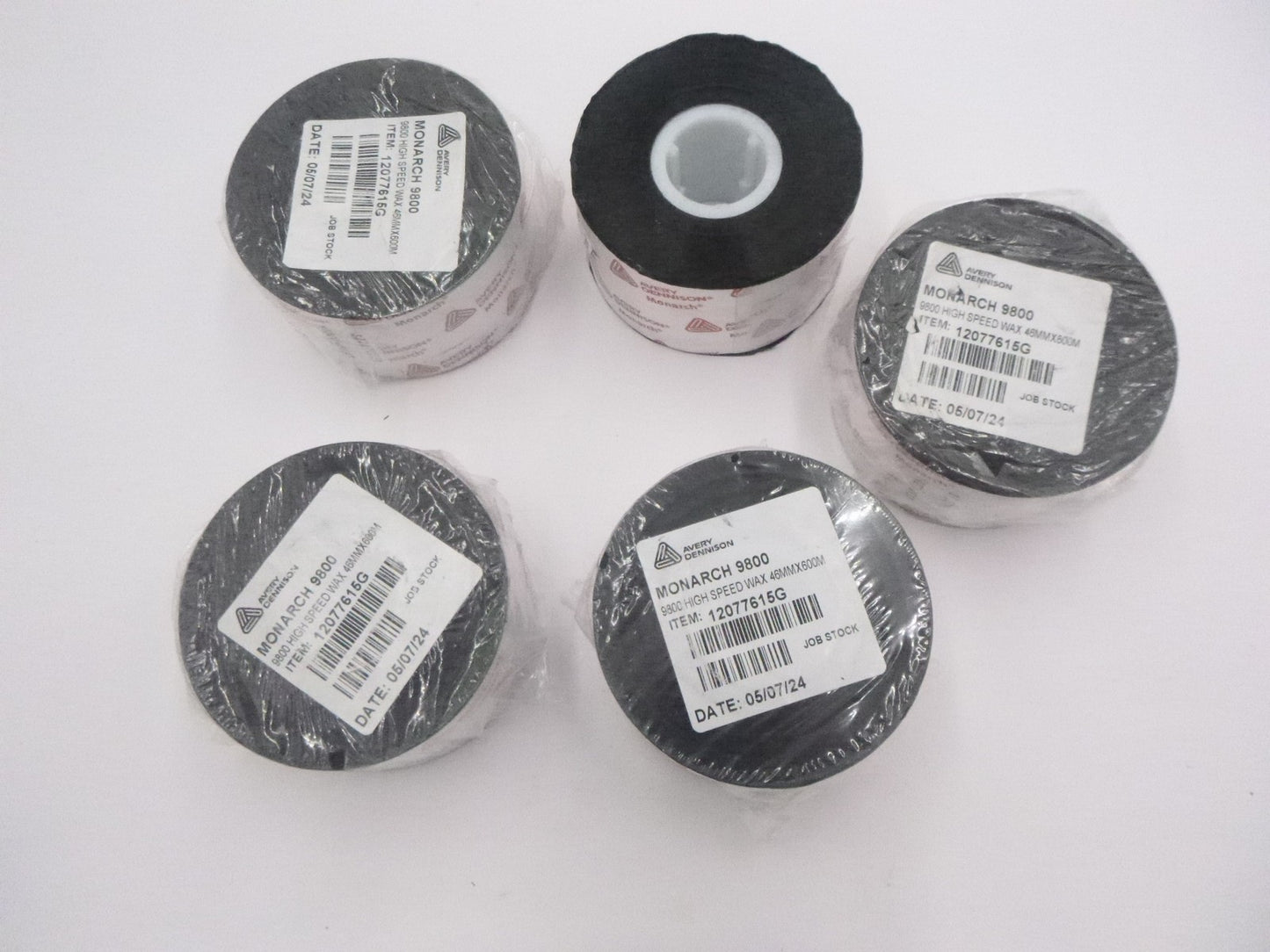 5 Pack Plastic Core Ribbons for ADTP1, ADTP2, & 9800 Series Tabletop