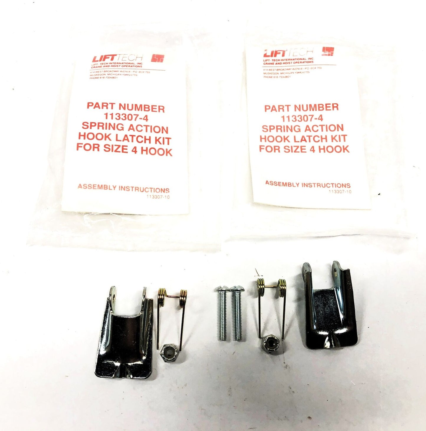 LiftTech Spring Action Hook Latch Kit 113307-4 [Lot of 2] NOS