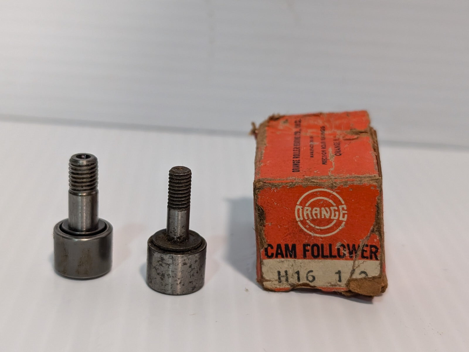 Lot of 2 Orange H-16 Cam Follower Precision Roller Bearings