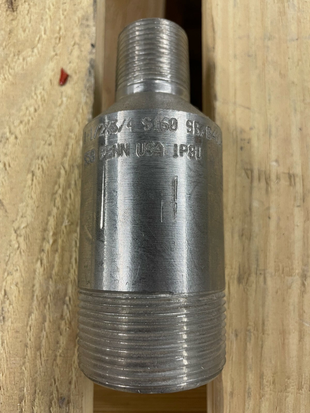 1-1/2" x 3/4" Schedule 160 Thread End Swage Nipple SB462 Alloy 20 Pipe Fitting