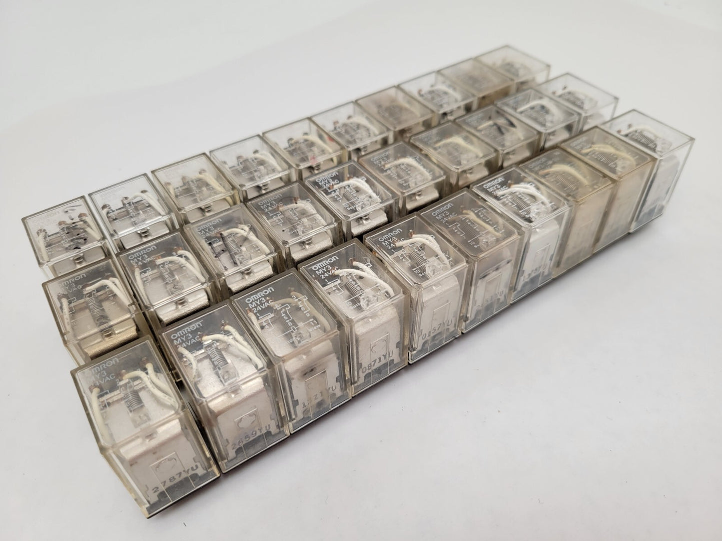 30Pc Omron MY3 General Purpose Relay Plug-in 5A 250VAC 3PDT Coil 24V 11-Pin