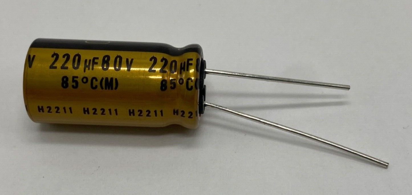 Nichicon UFG1K221MHM Fine Gold polarized electrolytic capacitor 220uf/80V