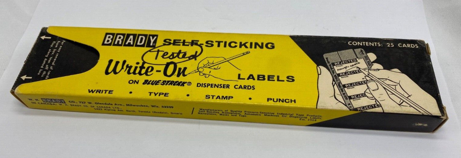 Brady S-184 TEST labels WOAF-38 aluminum foil 14 labels per card, 25 card pack