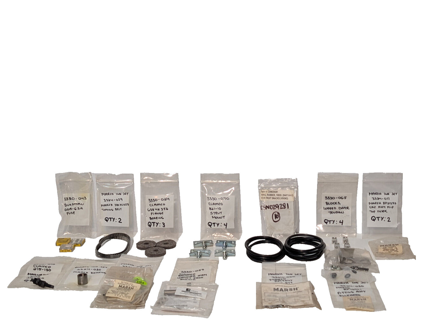 Lot of Asstd Industrial Automation Assy Replacement Parts, Marsh Ink Jet, Clamco