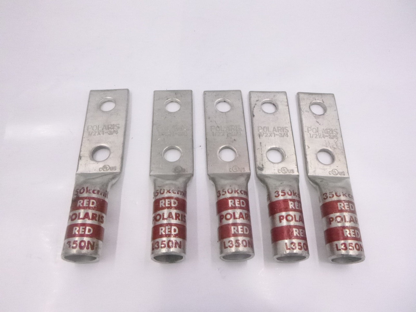 5 Pack OEM Polaris L350N Copper Compression Lug 2-Hole 1/2x1-3/4" 350 kcmil