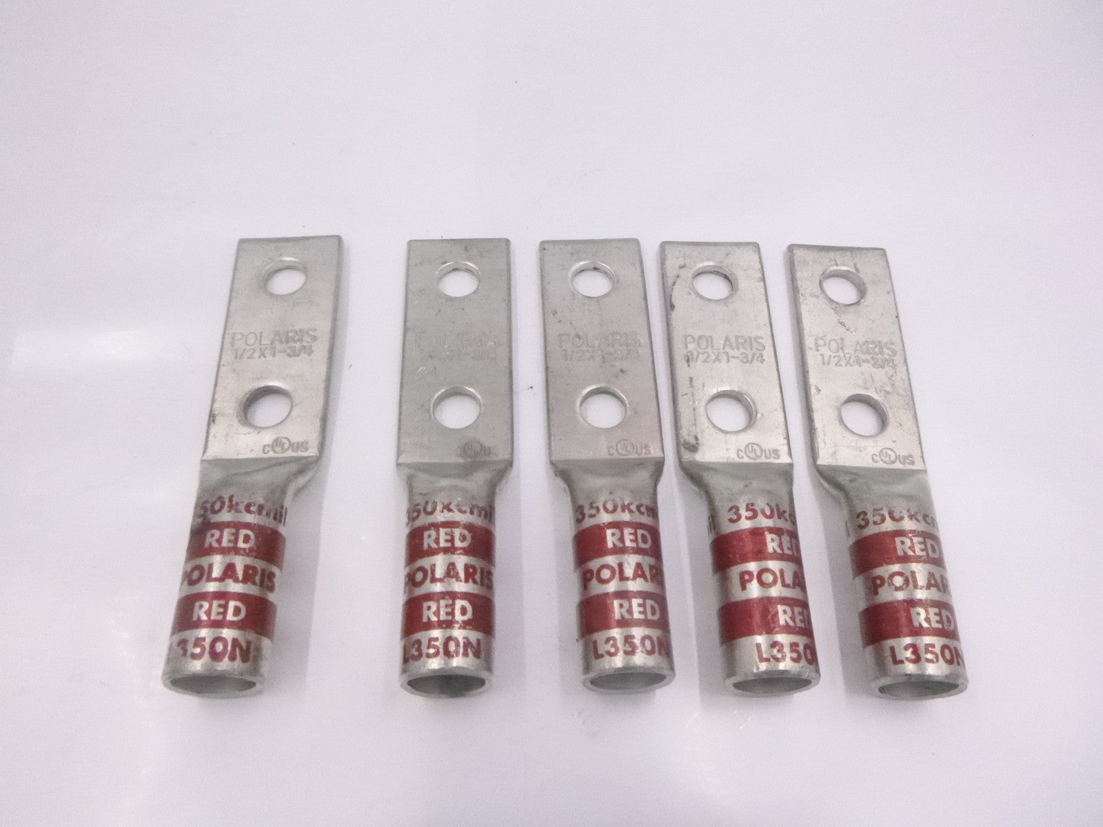 5 Pack OEM Polaris L350N Copper Compression Lug 2-Hole 1/2x1-3/4" 350 kcmil