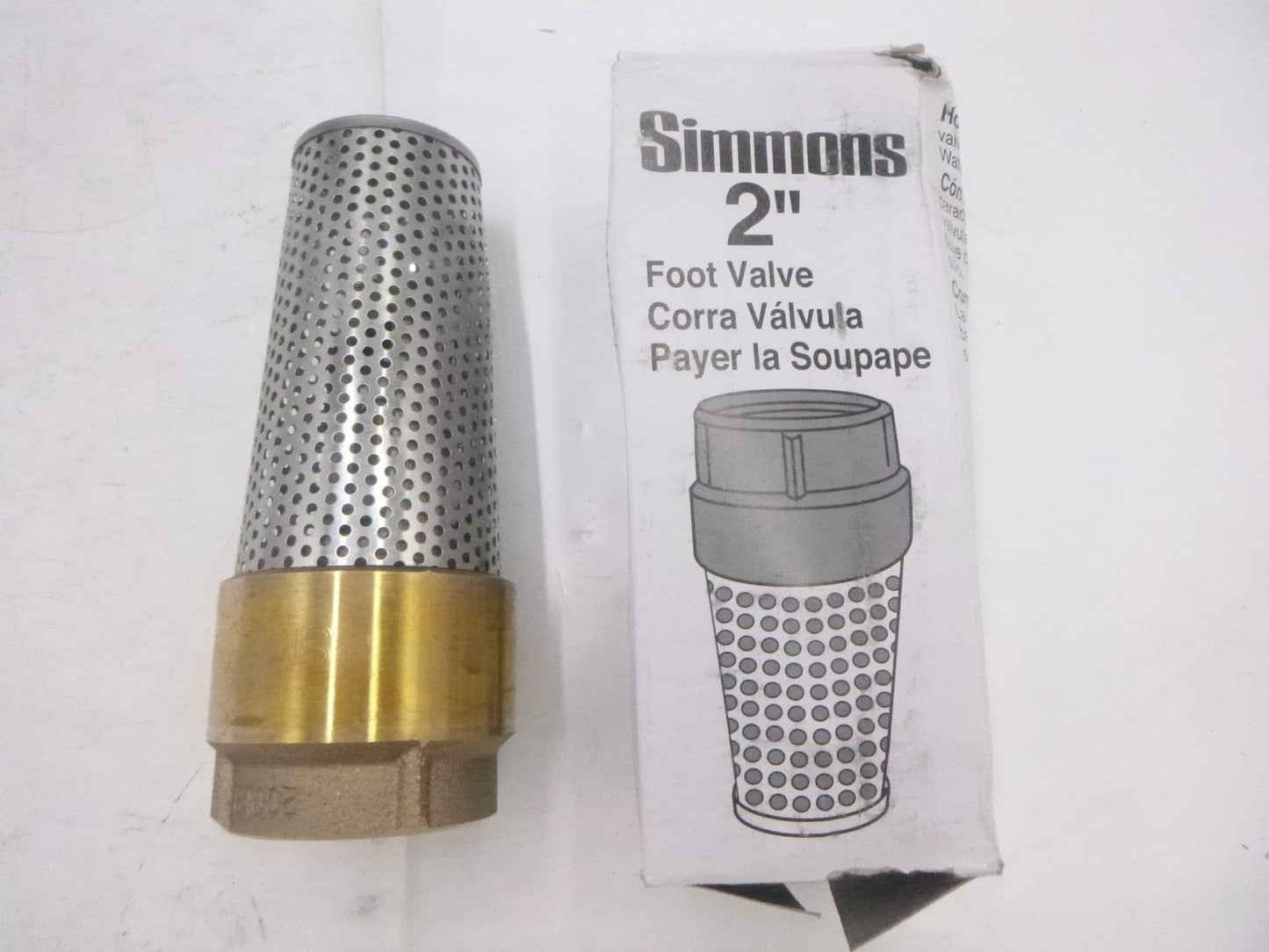 Simmons 2" Foot Valve 7407 Bronze/Stainless Steel 200PSI For Cold Water Systems