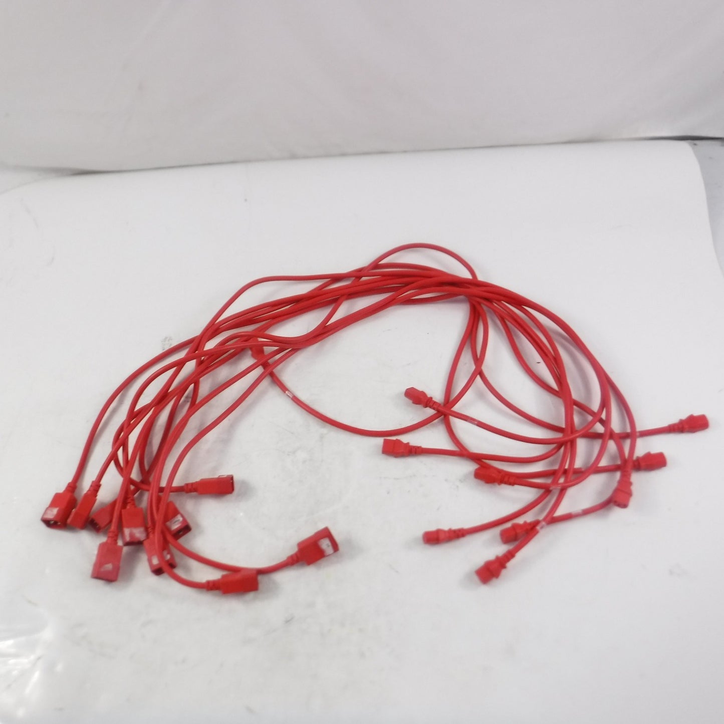 10 Pack 5' P-Lock C20-C13, 14AWG SJT Red Power Cords 15A/250V