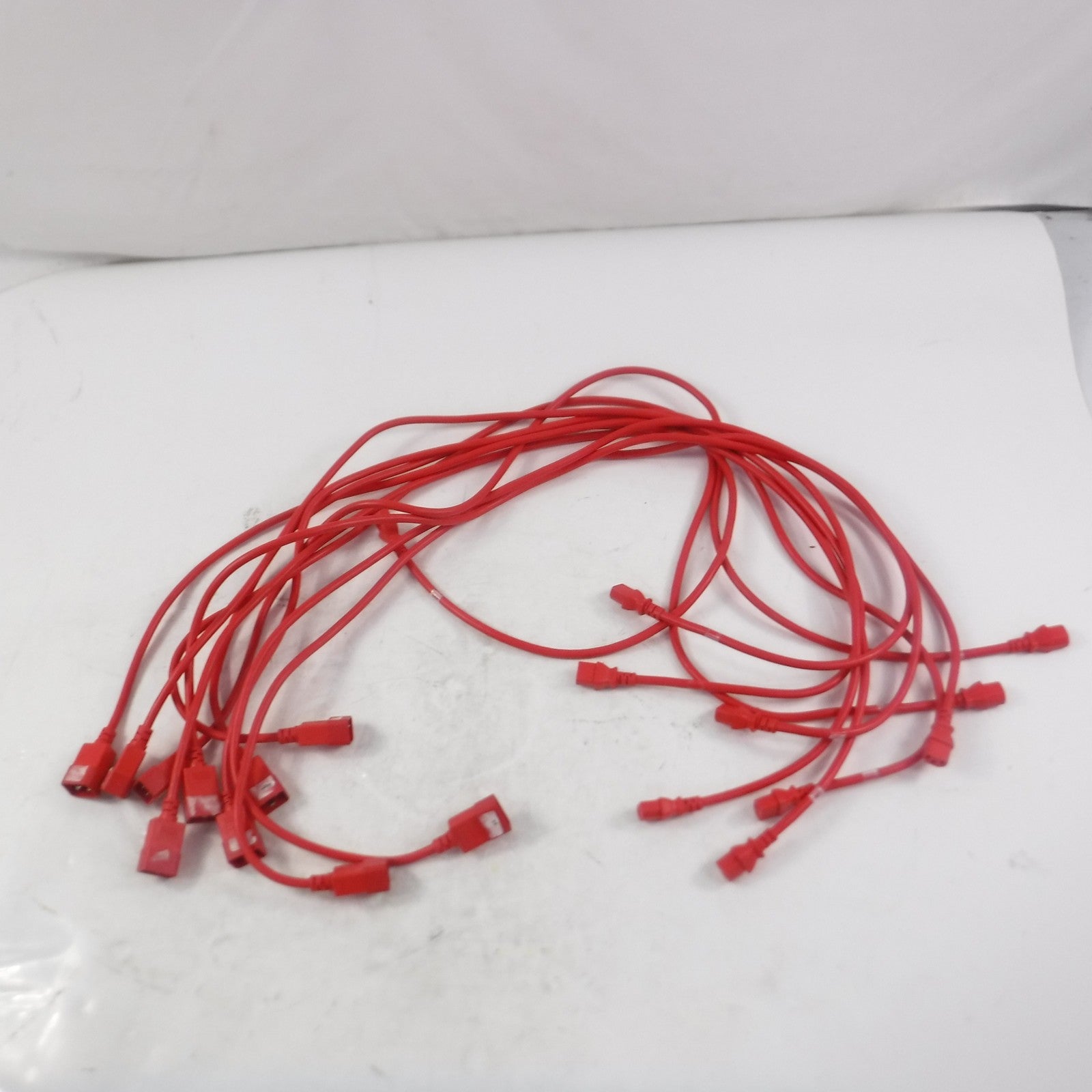 10 Pack 5' P-Lock C20-C13, 14AWG SJT Red Power Cords 15A/250V