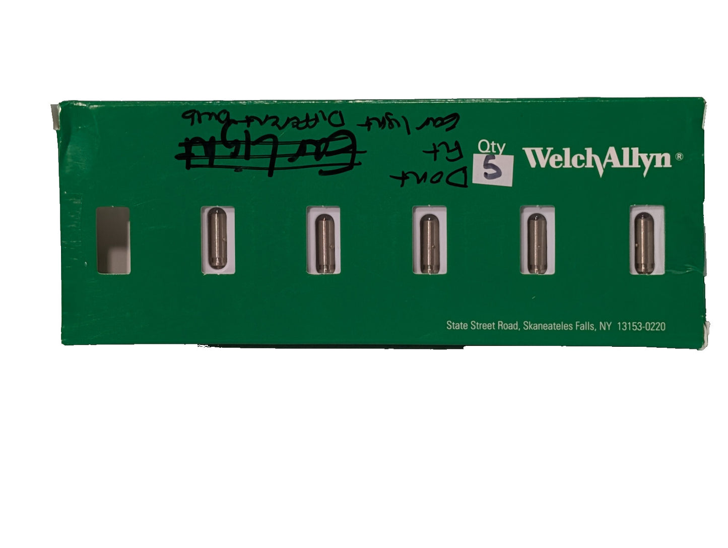 Lot of 5: Welch Allyn 04400-U6 Ophthalmoscope 2.5V Halogen Lamp Bulbs 901000