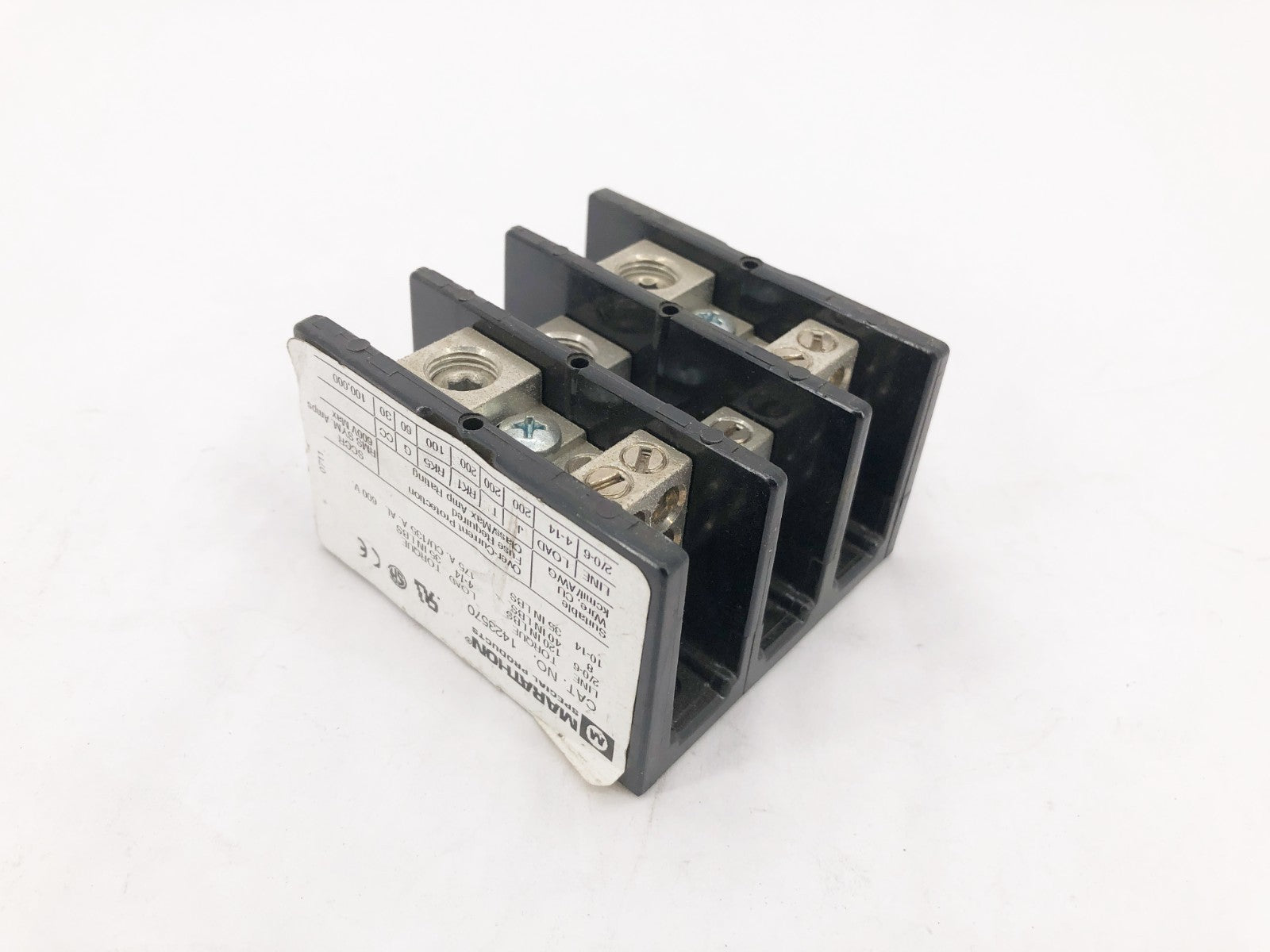 New Marathon 1423570 Panel Mount Terminal Block 175A 600V 3 Pole - No Box
