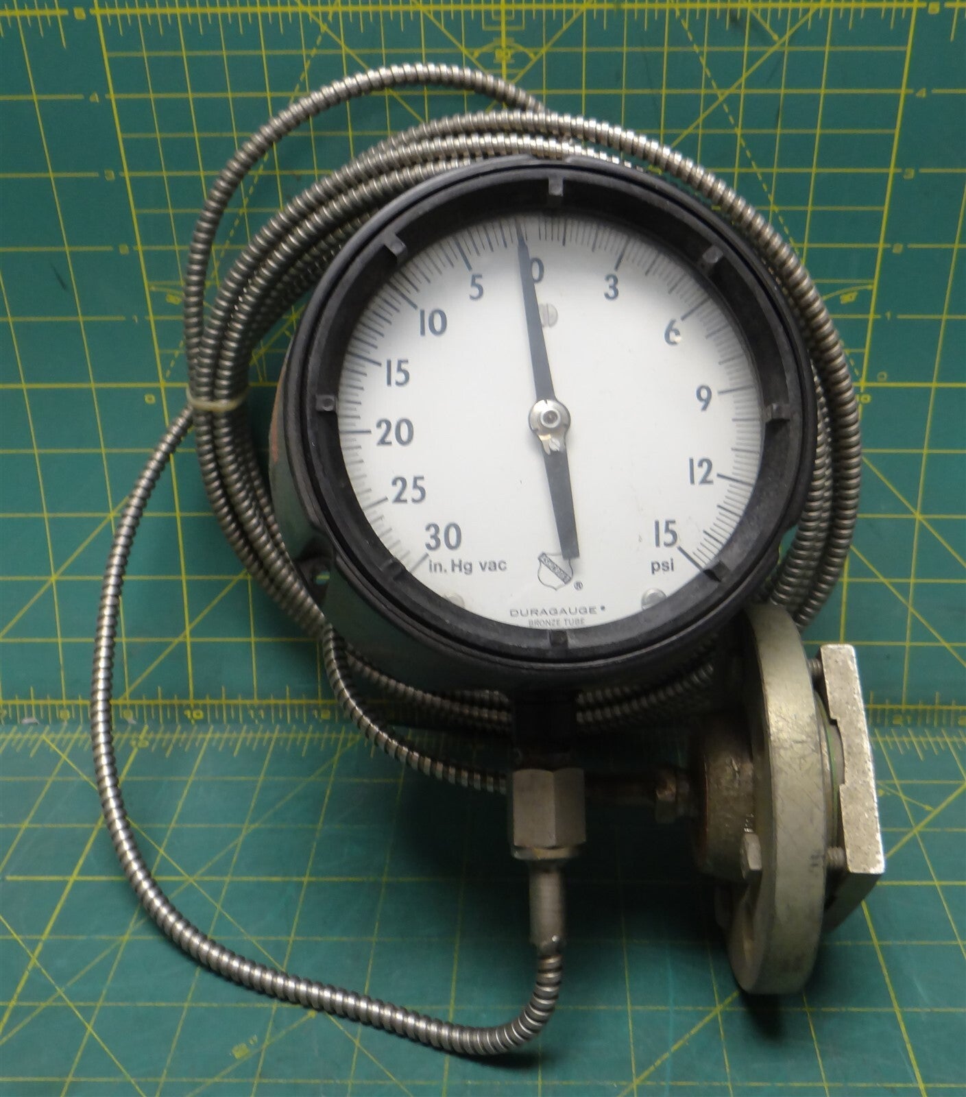  Ashcroft 45-1279AS0-2L Duragauge 4-1/2" Pressure Gauge 30-0-15 PSI Dial 10' Cap