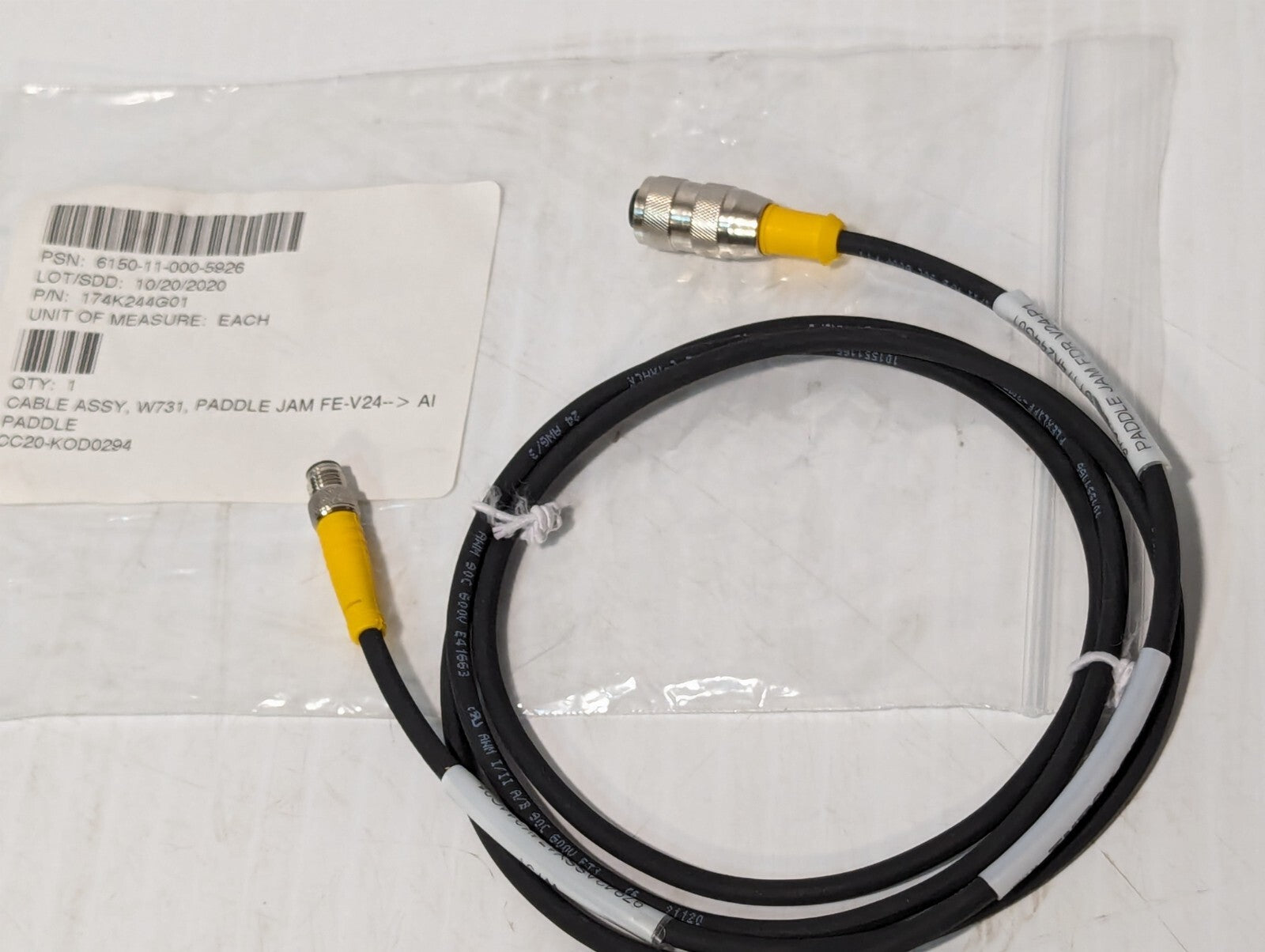 Turck U0967-88 174K244G01 W731 FE-V24 Cable Assy Paddle Jam