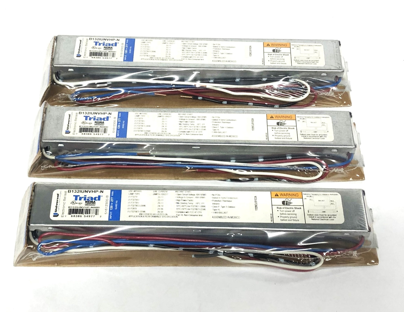 Universal Triad 120-277V 50/60Hz Electronic Ballast B132IUNVHP-N [Lot of 3] NOS