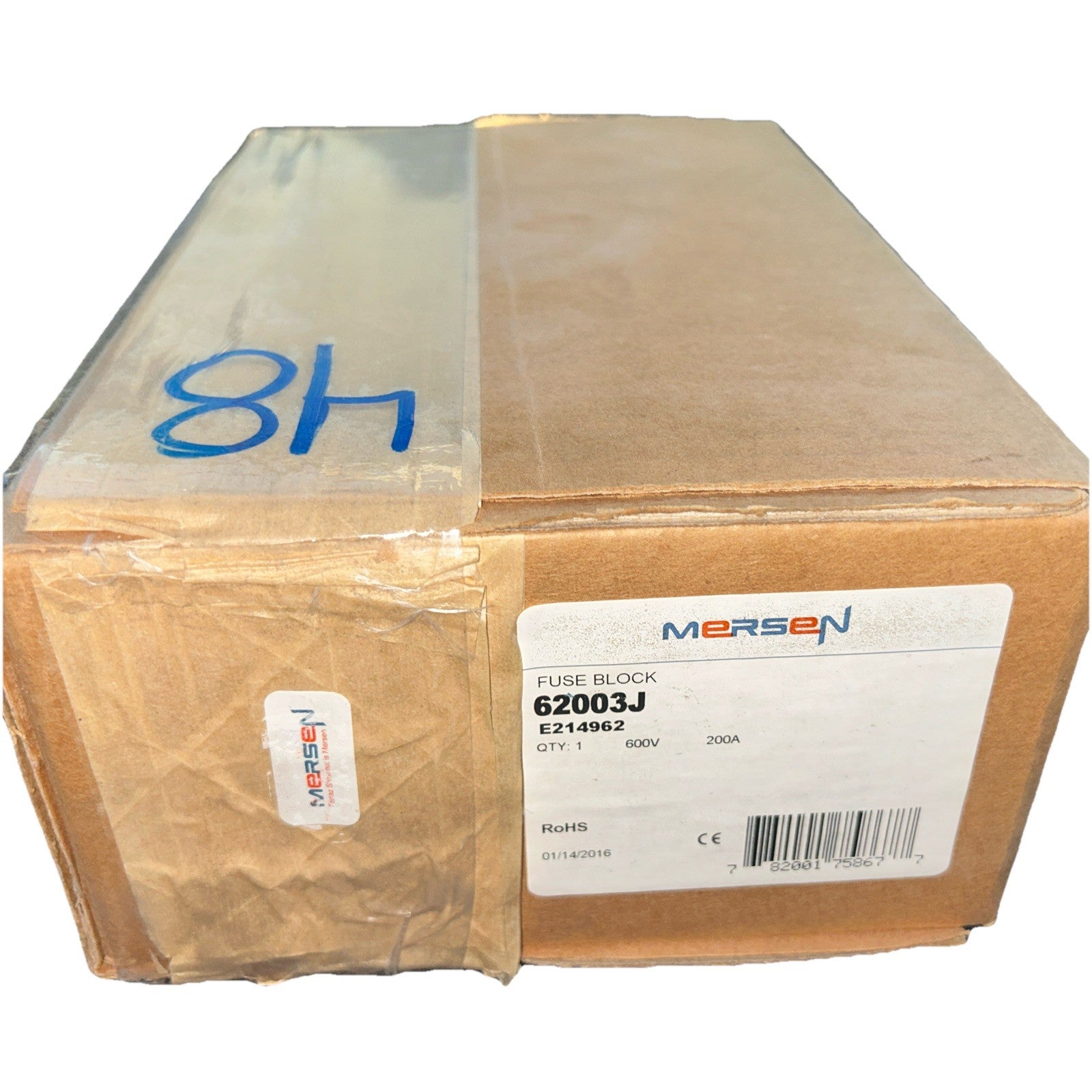 Mersen Ferraz 62003J Class J Fuse Block Holder 600V 200A 3-Pole Box Side.   G7