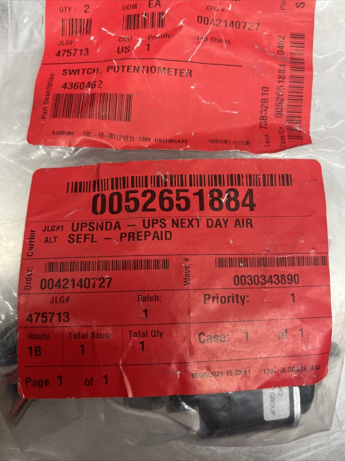 Genuine JLG 4360462, POTENTIOMETER, ROTATIONAL BOOM SPEED SWITCH