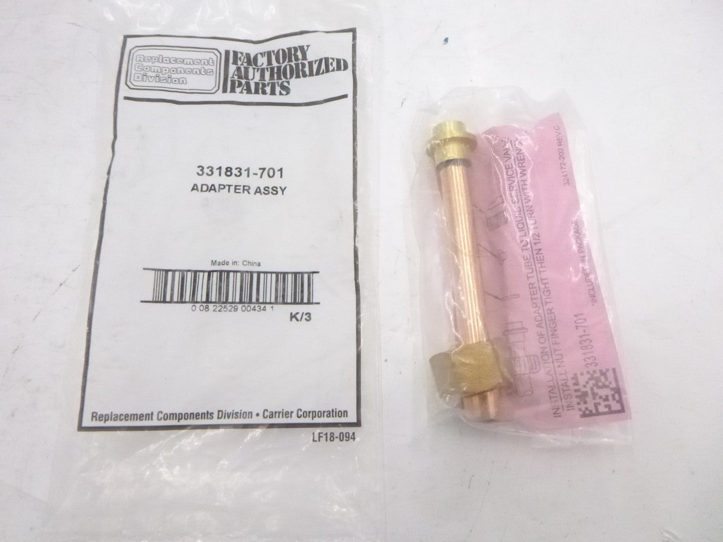 OEM Carrier Adapter Assembly 331831-701 Copper For HVAC 214DEA036P00BBAB