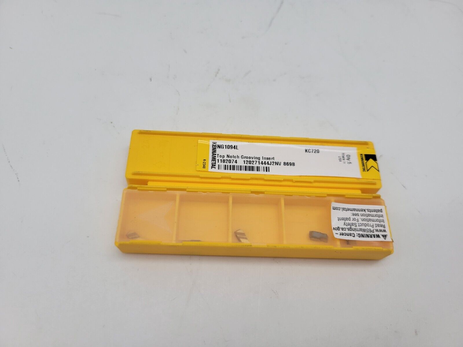 10 Pieces Kennametal NG1094L KC720 Top Notch Carbide Grooving Insert