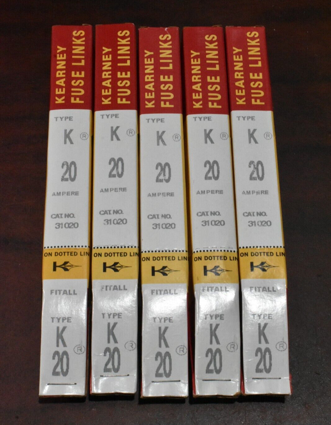 [Lot of 5] Kearney Type K Fuse Link 20 Amp (Cat No. 31020)