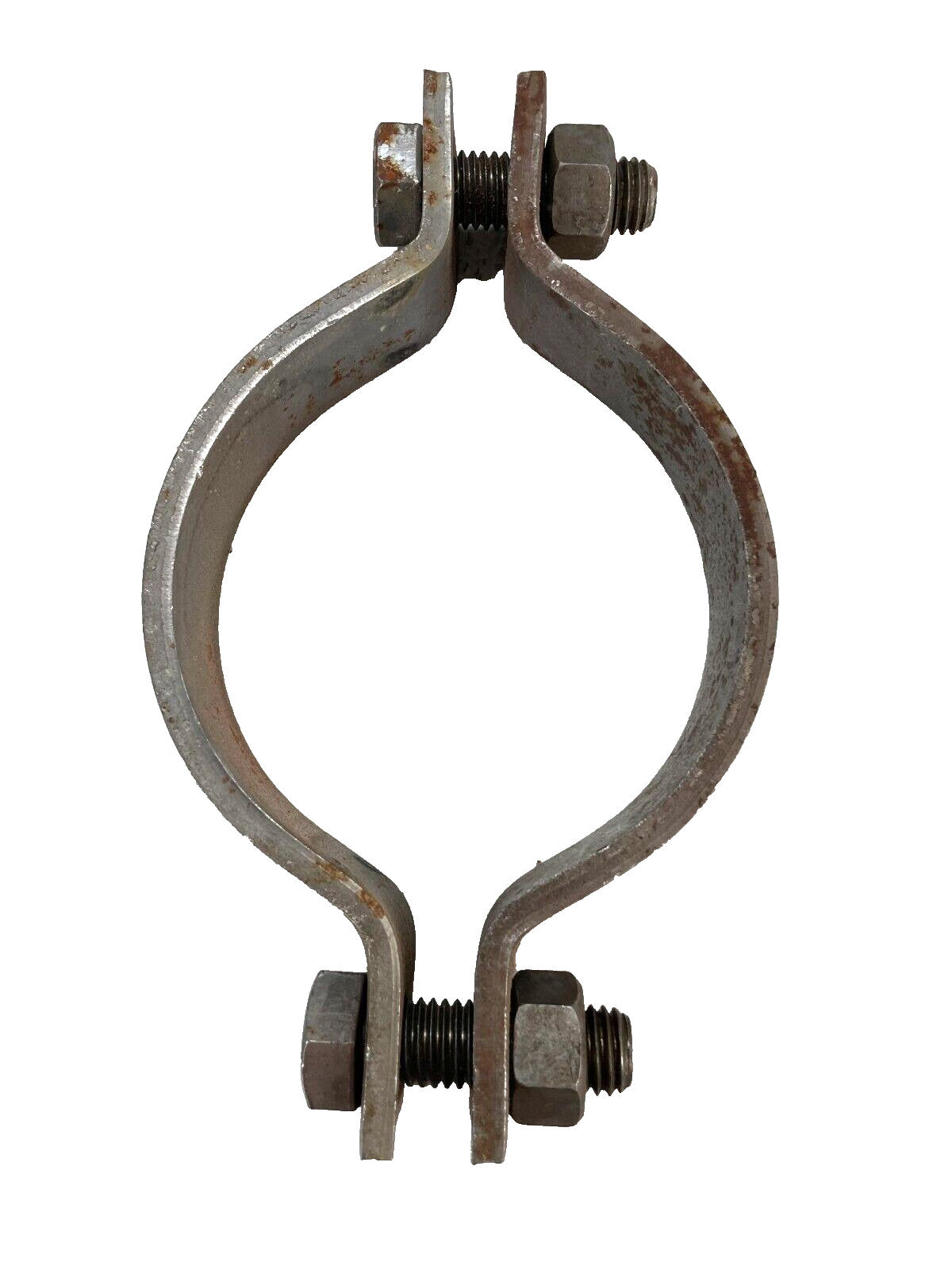 Standard Pipe Clamp 3-1/2"  (4.0" OD) 2-Bolt, Plain Steel, 5/8" Bolts