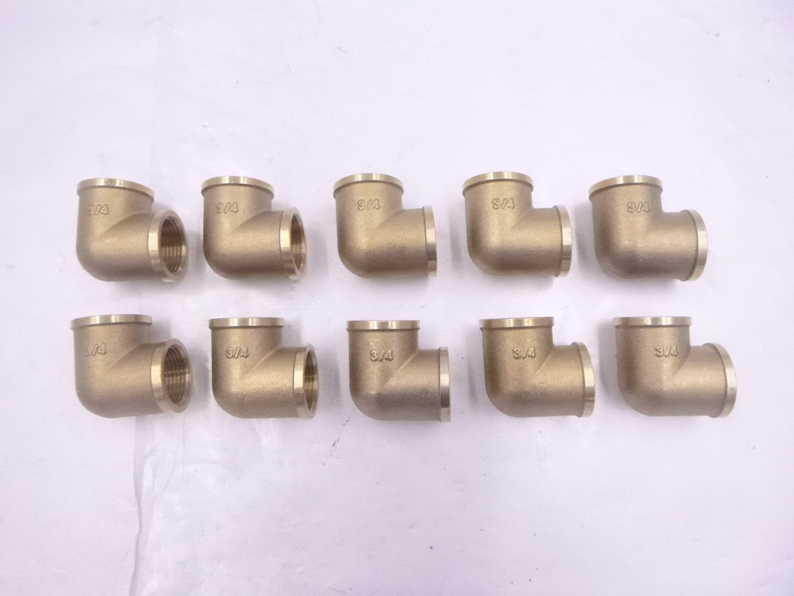 10 Pack 3/4"x 3/4" Female NPT Brass 90° Elbow Fittings For Plumbing