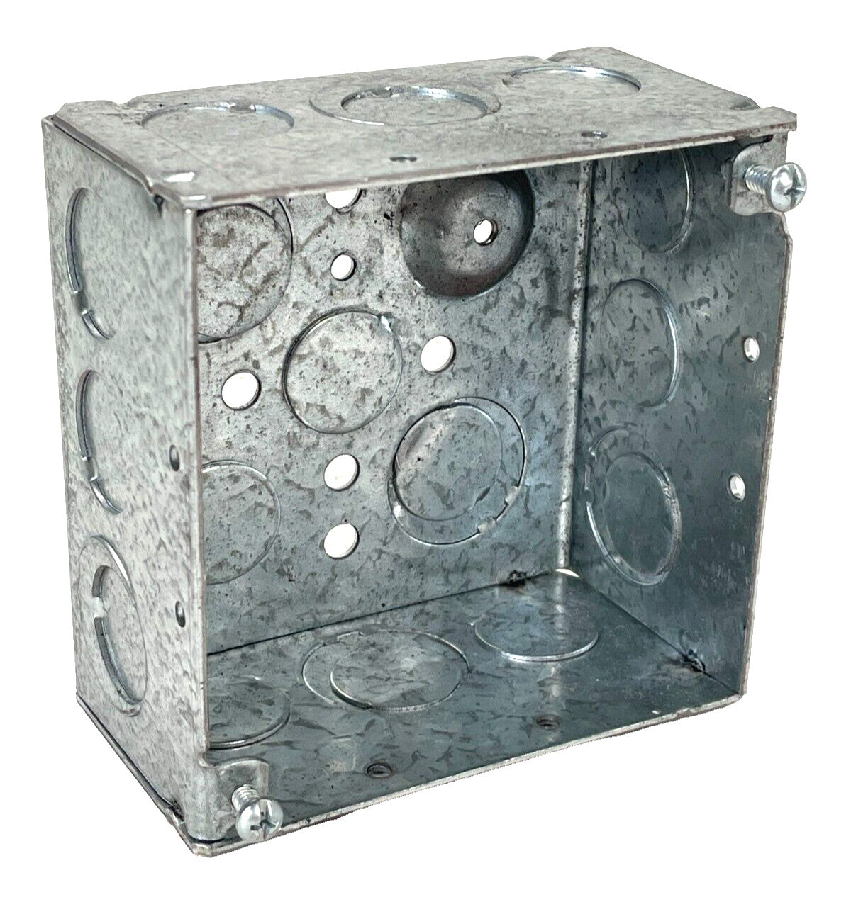(Lot of 11) Electrical Box, Square, 4 x 4 x 2, 30 Cu. In., 1/2" & 3/4" Knockout