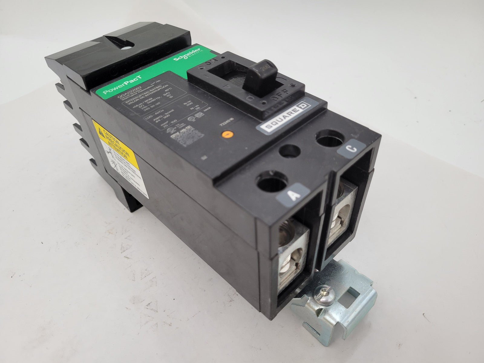 Square D QGA222002 PowerPact I-line Circuit Breaker 200A 2P 240V Green