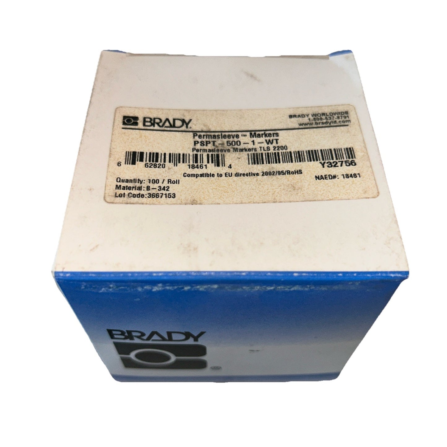 Brady PSPT-500-1W Permasleeve Portable Thermal Markers Roll Of 100. NEW! TLS2200