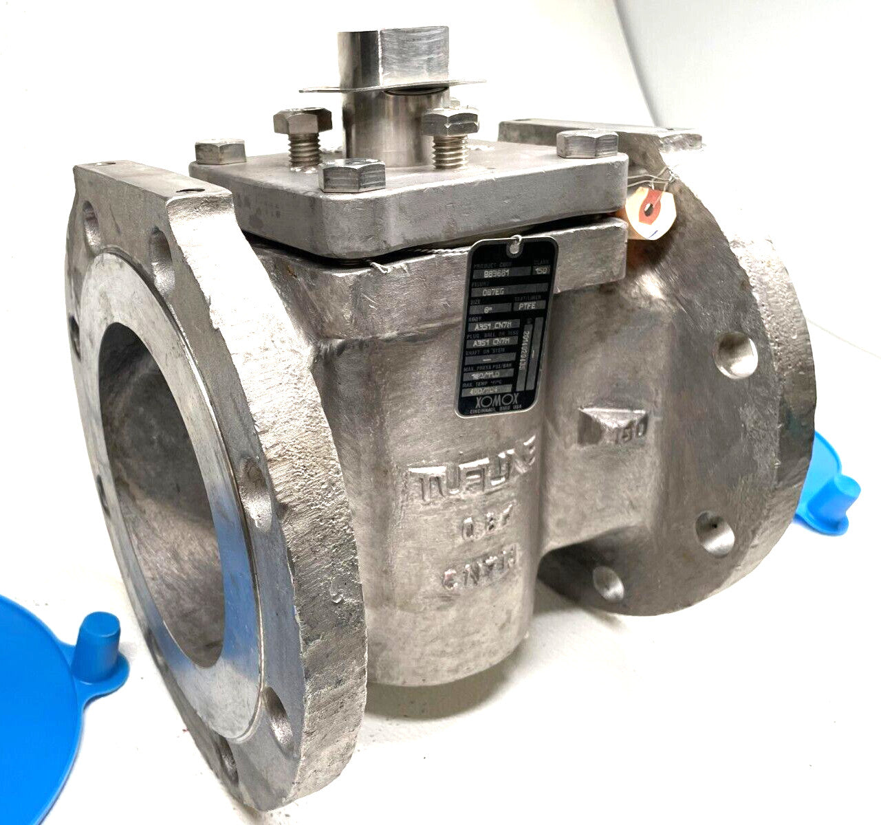 Xomox Tufline Sleeve Lined Plug Valve 6" Class 150 RF Flanged CN7M Alloy 20