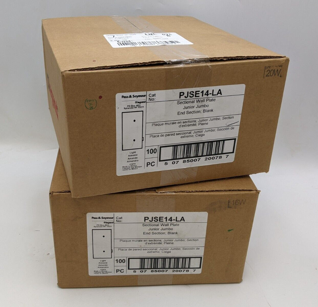 200 PC Pass Seymour Legrand PJSE14-LA Sectional Wall Plate End Section Blank