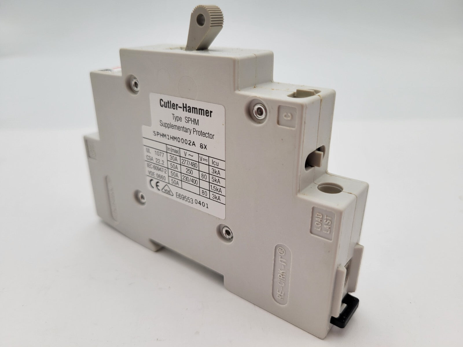 2PC Cutler-Hammer SPHM1HM0002A DIN Rail Circuit Breaker 2A 277/480V 1P 1PH SPHM