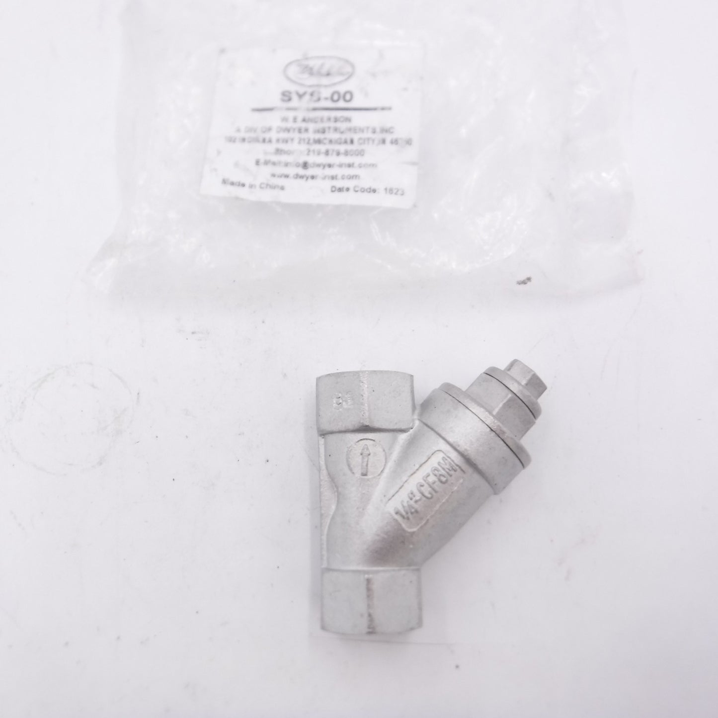 Dwyer 1/4" Stainless Steel Y-Strainer 800 WOG, SYS-00