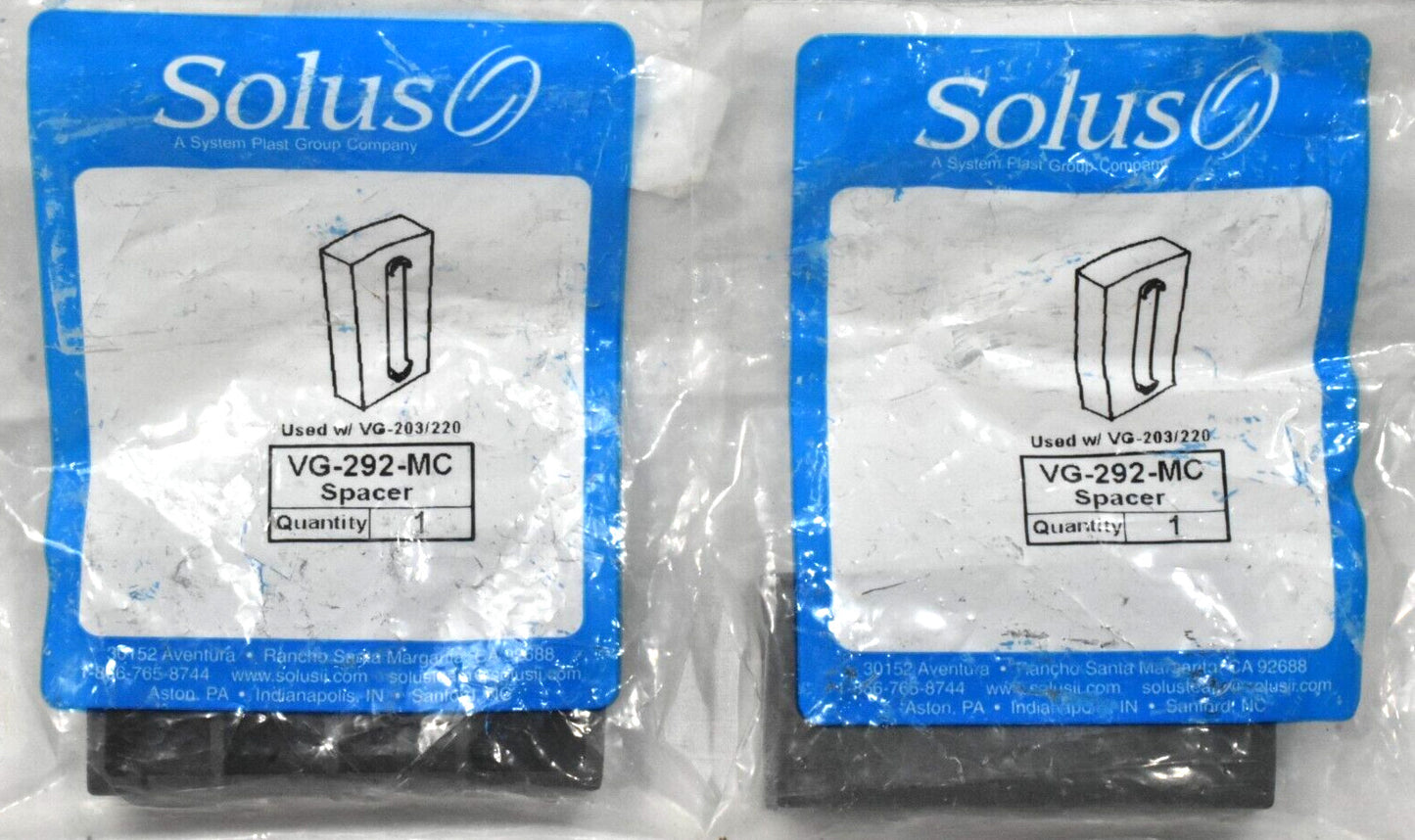 [Lot of 2] Solus System Plast VG-292-MC Spacer, Black (For Use with VG-203/220)