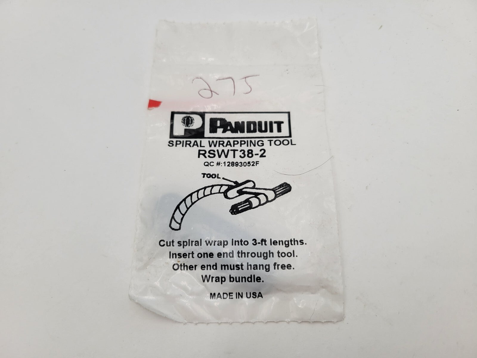 2PC Panduit RSWT38-2 Spiral Wrapping Tool RSWT382 2 Pack NOS
