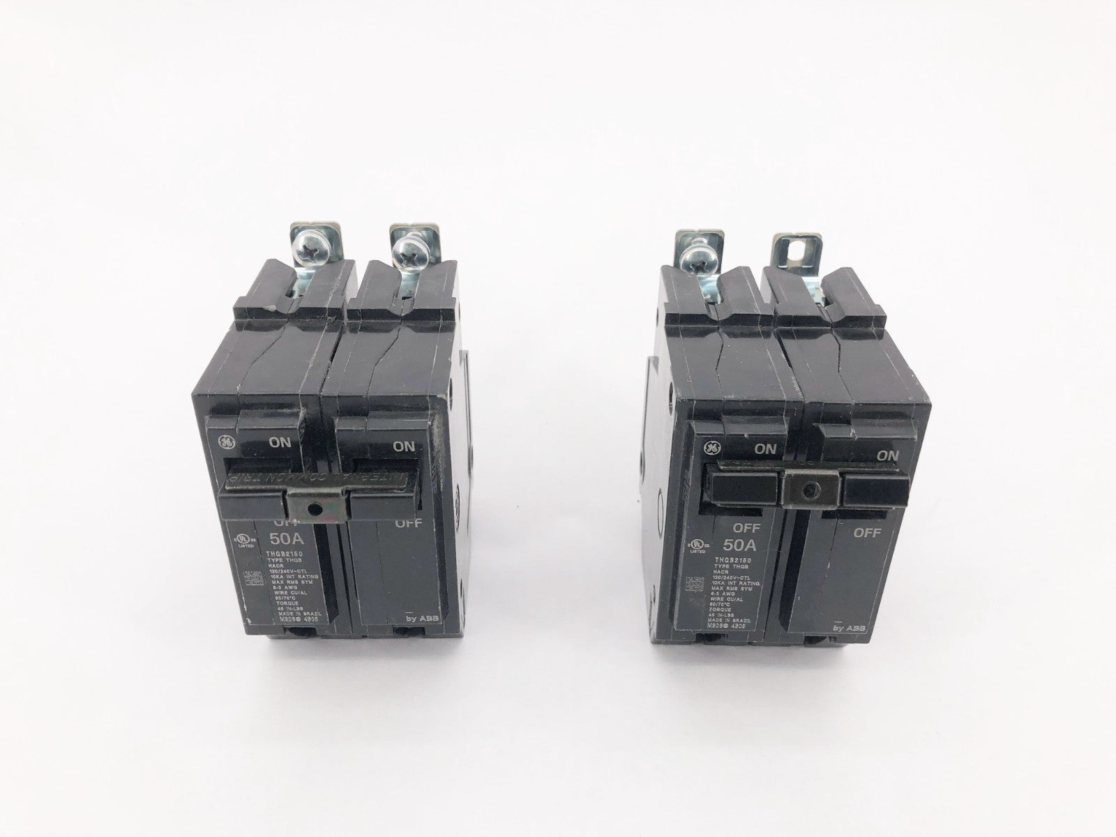 Lot of 2 New General Electric THQB2150 Circuit Breakers 50A 120/240V 2P - No Box