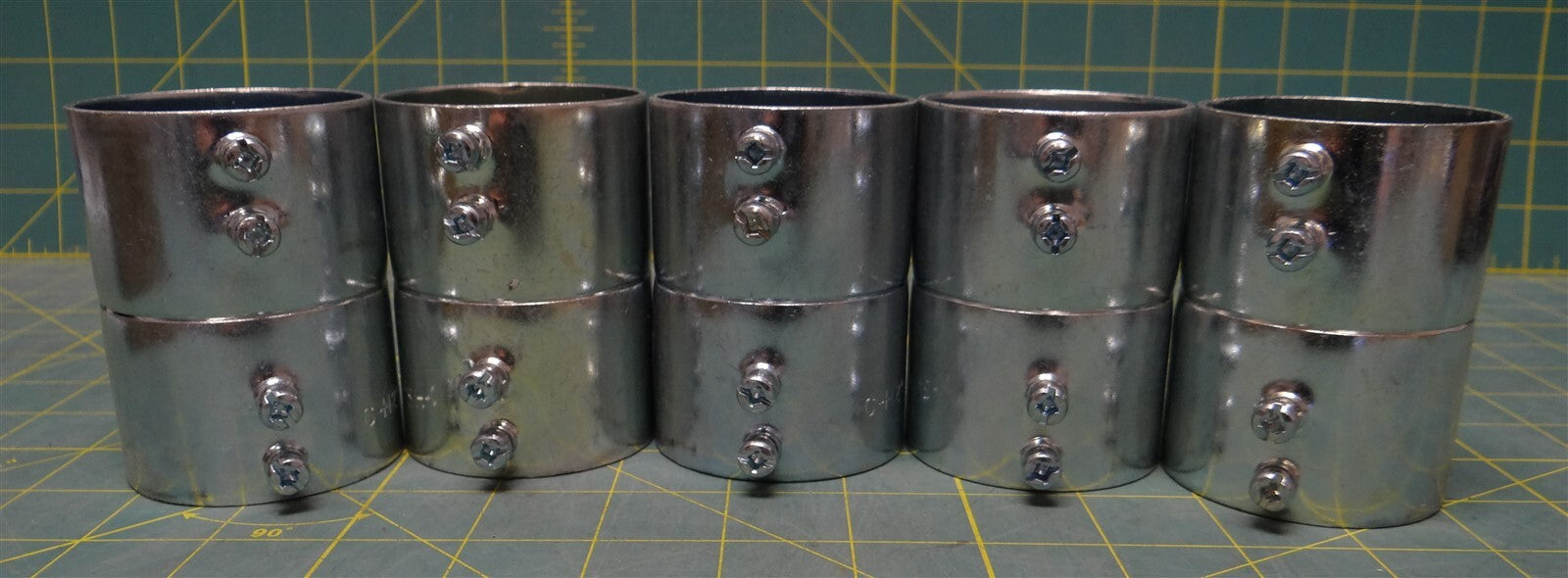 (5) 2" Crouse Hinds 465 Set Screw Type Zinc Plated Stl. Conduit Coupling for EMT