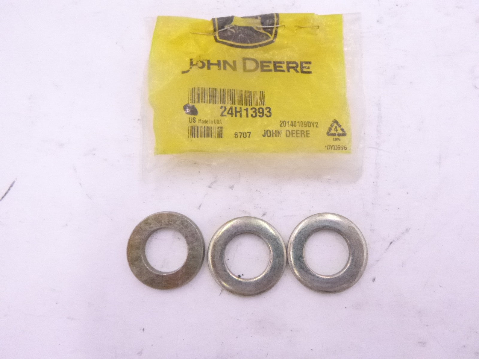 3 Pack OEM John Deere 24H1393 Round Hole Washers for 454 653 654 770B 770BH