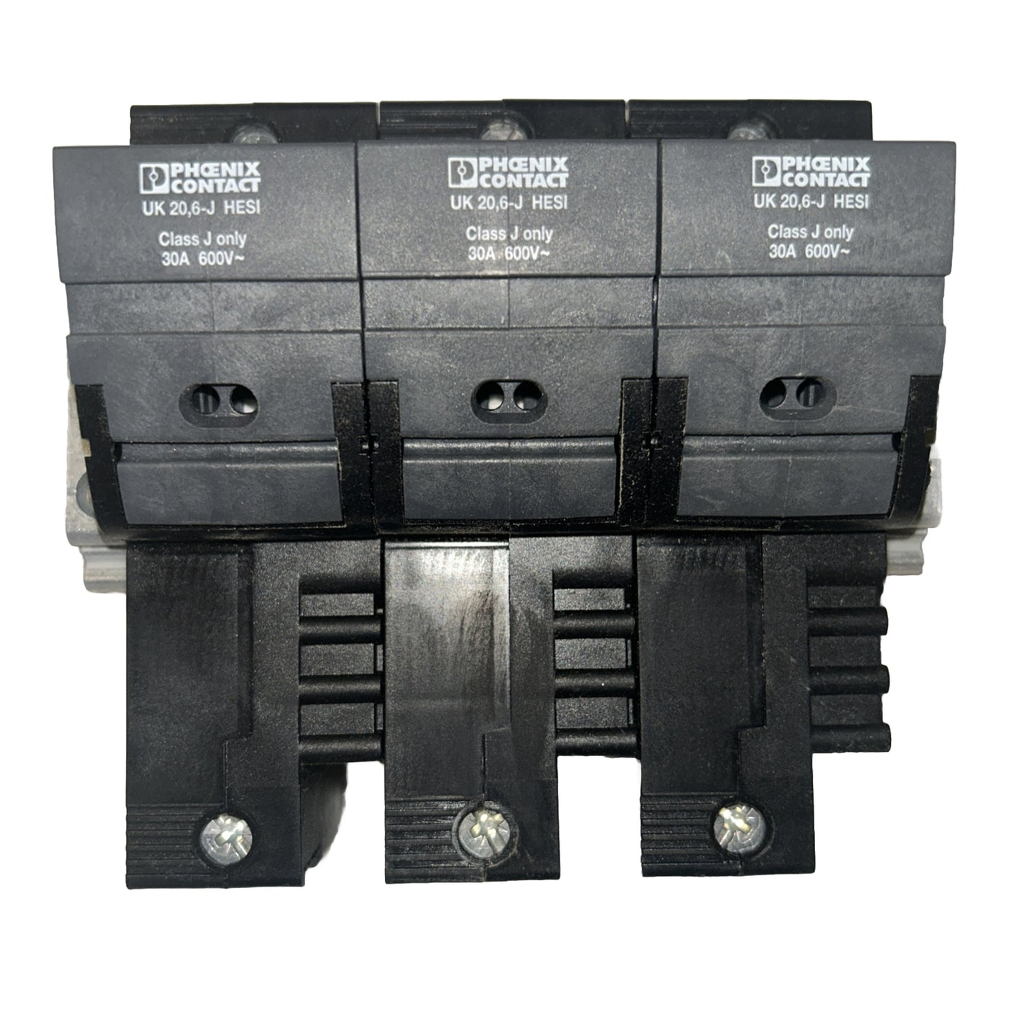 *LOT OF 3* Phoenix Contact UK20 6-J 600V 30A Lever-Type Fuse Terminal Block. P9