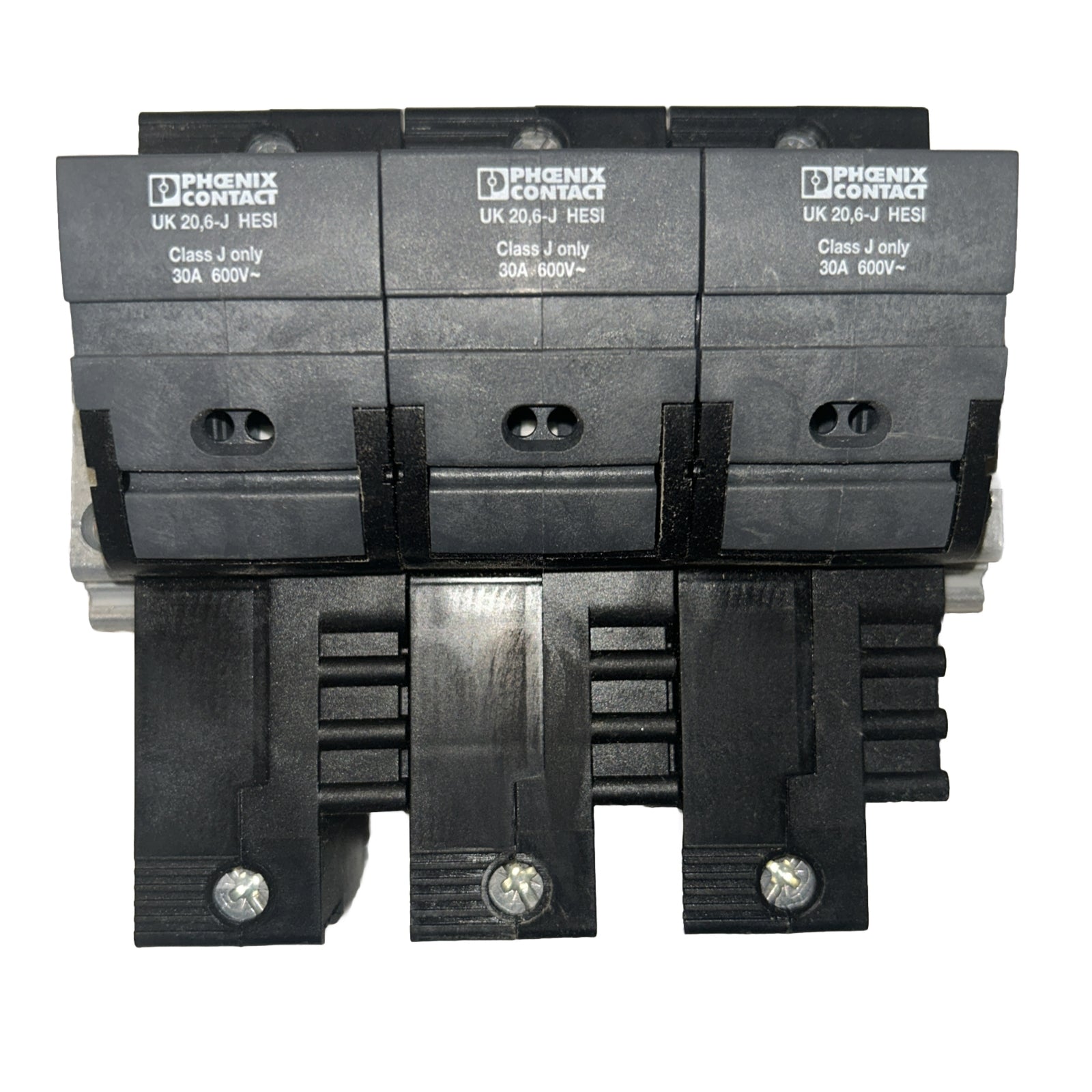 *LOT OF 3* Phoenix Contact UK20 6-J 600V 30A Lever-Type Fuse Terminal Block. P9