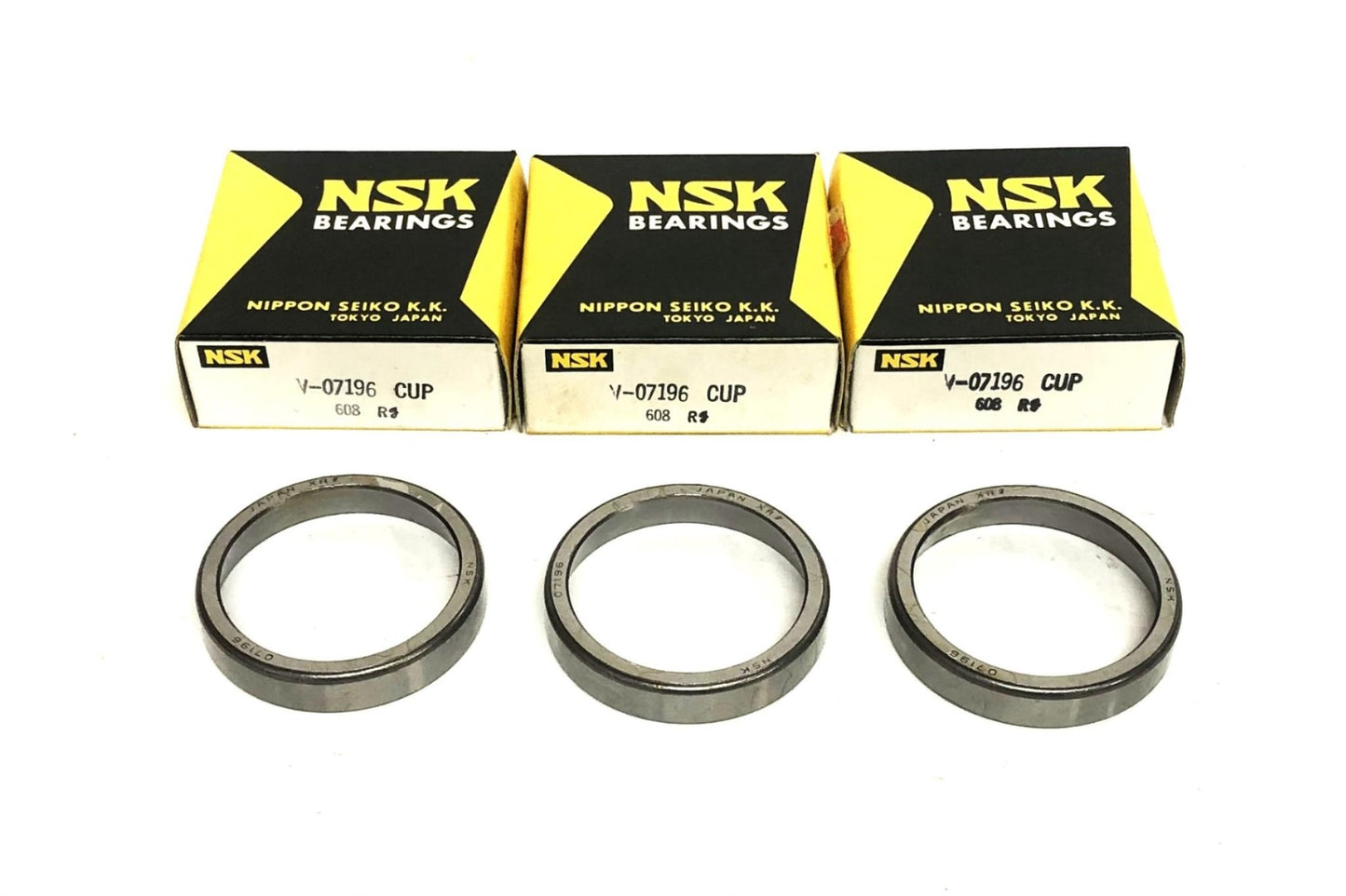 NSK Bearing Tapered Roller Bearing Cup V-07196 (07196) [Lot of 3] NOS