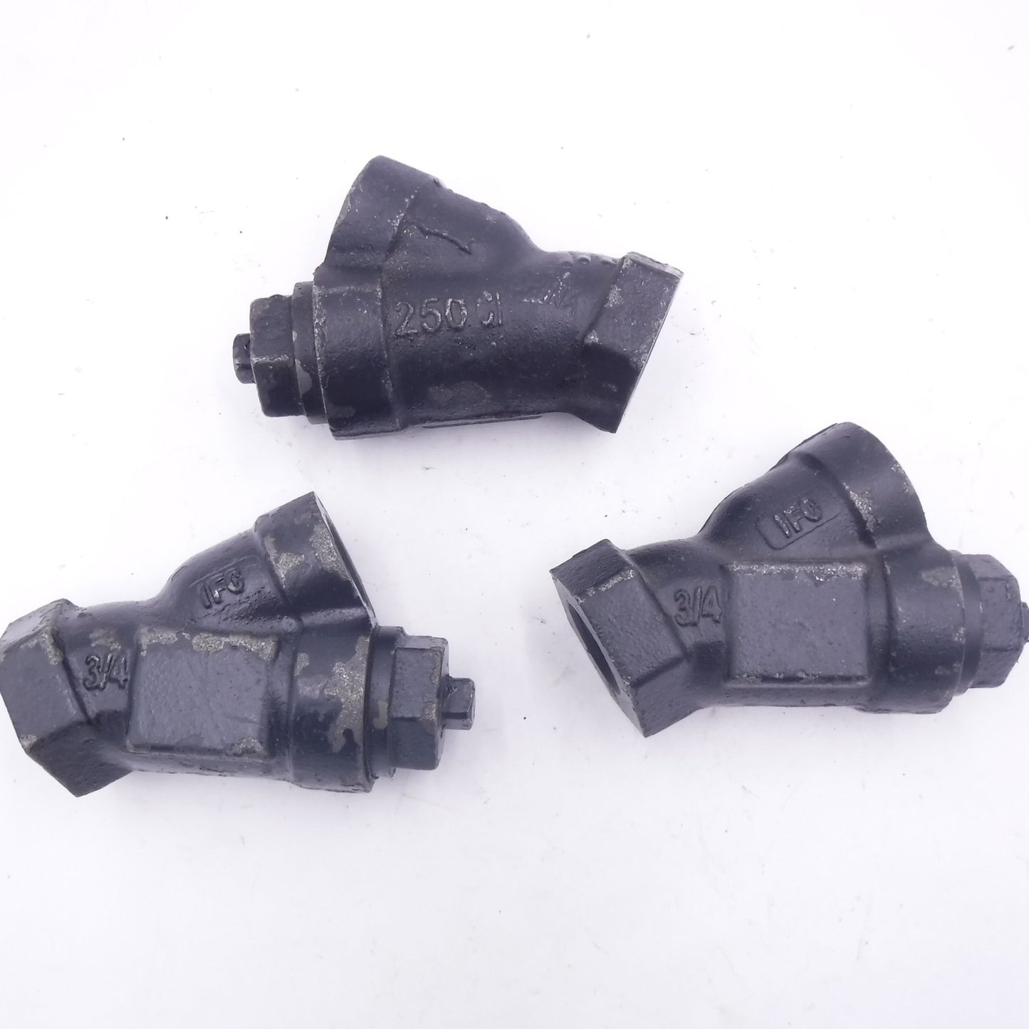 3 Pack 3/4" Female NPT Cast Iron Y Strainer 250 CI IFC