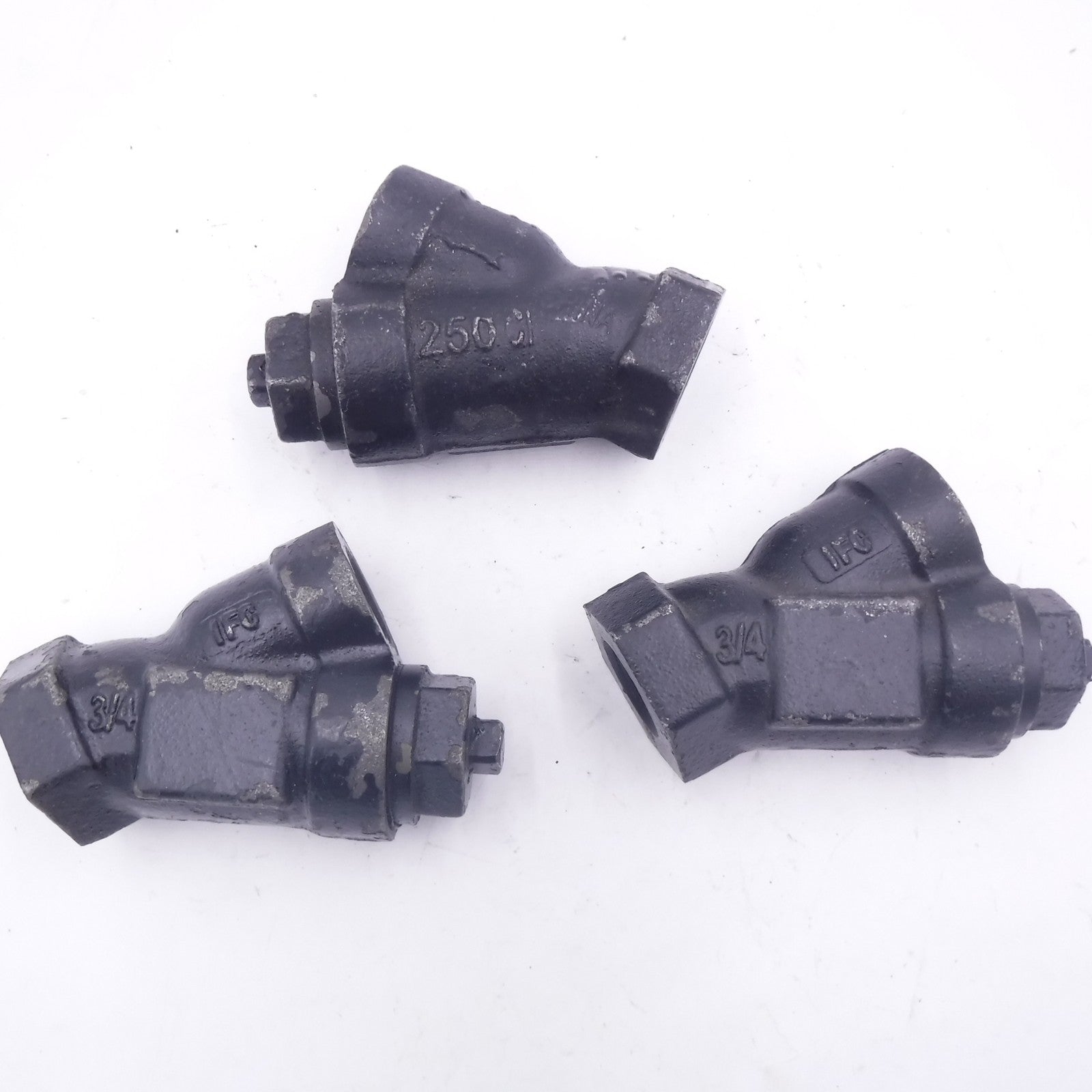 3 Pack 3/4" Female NPT Cast Iron Y Strainer 250 CI IFC
