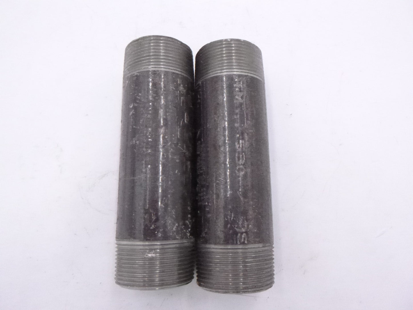 2 Pack Zoro Select 1LMT1 1-1/2" x 6" Heavy Duty Steel Conduit Pipe Nipples