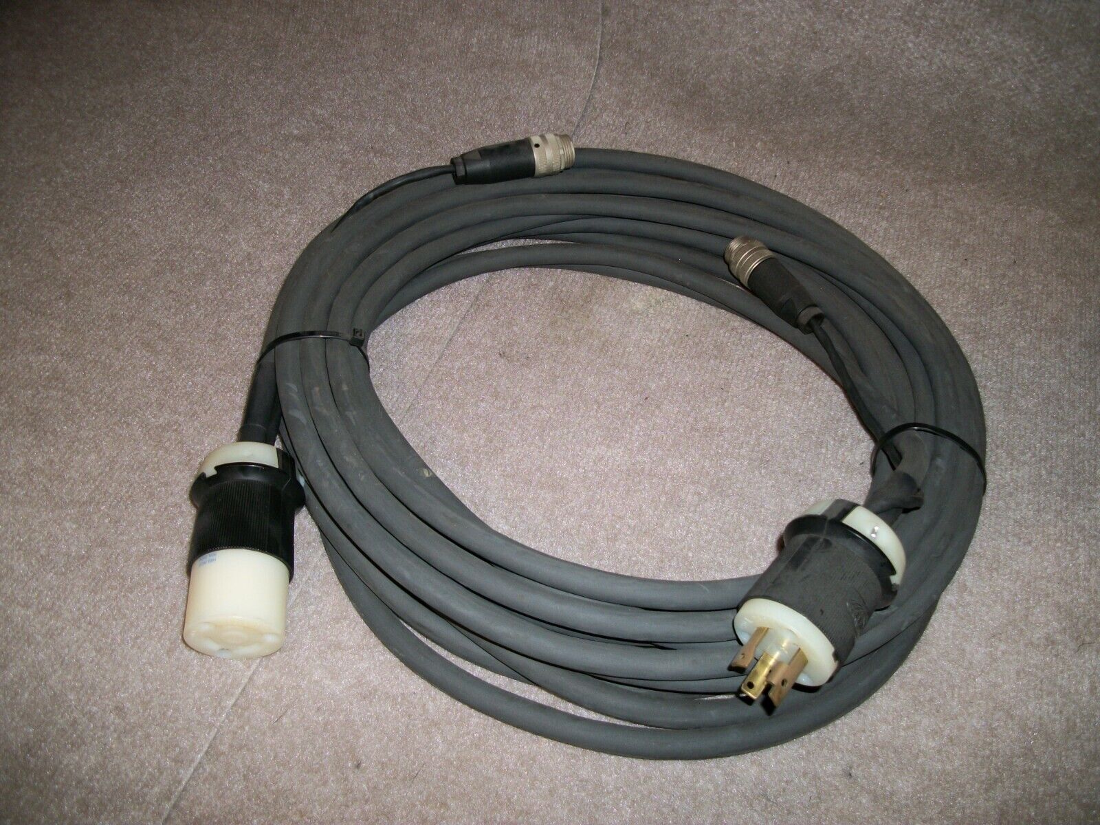 NEW UNUSED 50 FOOT POWER CORD 30 AMP 250V MALE AND FEMALE PLUGS