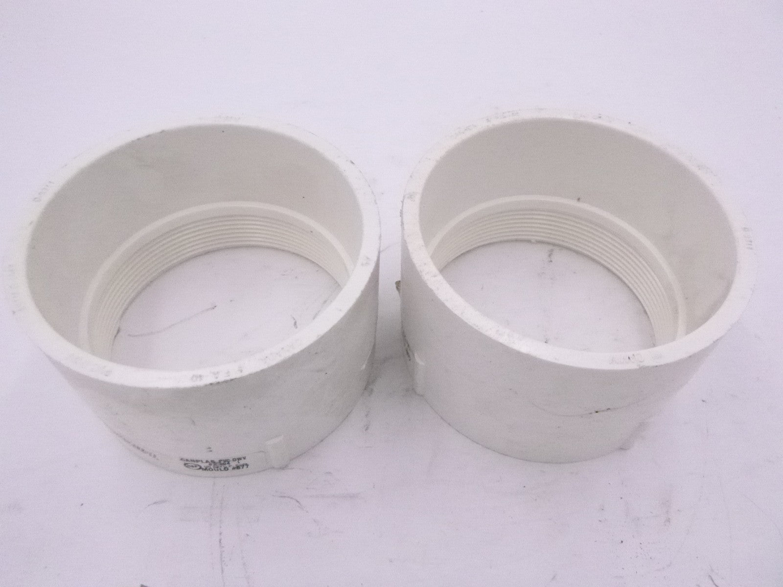 2 Pack Canplas 192894 4" FNPT x HUB PVC Pipe Adapters
